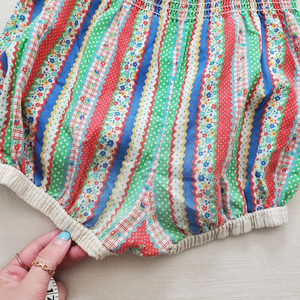 Vintage 70s Striped Pattern Romper kids 9/10 *flaw - Picture 9 of 10